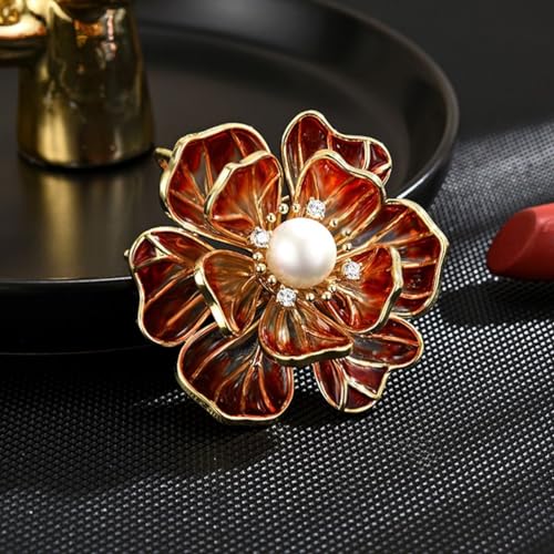 Image of Flower Brooch Pin - Rhinestone Flower Pin 18k Gold Plated - Thanksgiving Day, Birthday, Wedding Gifts for Mom, Wife