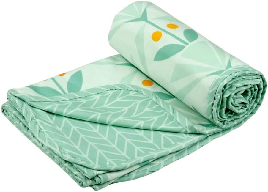 BSB HOME Pure Cotton 120 GSM Reversible Soft Lightweight Printed Single Bed Blanket/AC Dohar/Skin Friendly Dohar-152 x 225 cm-Light Green