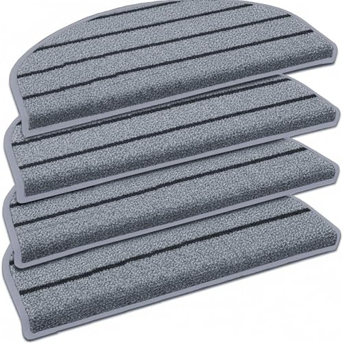 KEYTYTAR 15 Stück Stufenmatten Treppen-Teppich - 65x24cm Treppenstufen Matten Halbrund Trittfläche Teppich für Treppenstufen Treppenschutz Treppenteppich für Kinder Ältere und Hunde