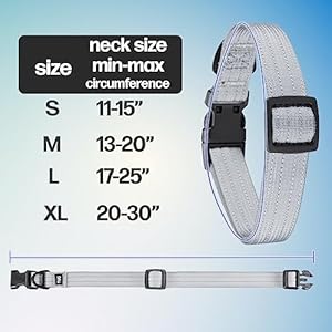 TUG Strong Nylon Dog Collar (Medium, Grey)