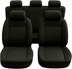 Capa de Banco Carro Universal Impermeável Couro e Pluma Compatível capa para banco de carro, capa banco carro(PRETA E PRETA)