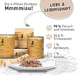 catz finefood N° 7 Rind & Kalb Feinkost Katzenfutter nass, verfeinert mit Aprikose & Ananas, 16 x 85g Beutel