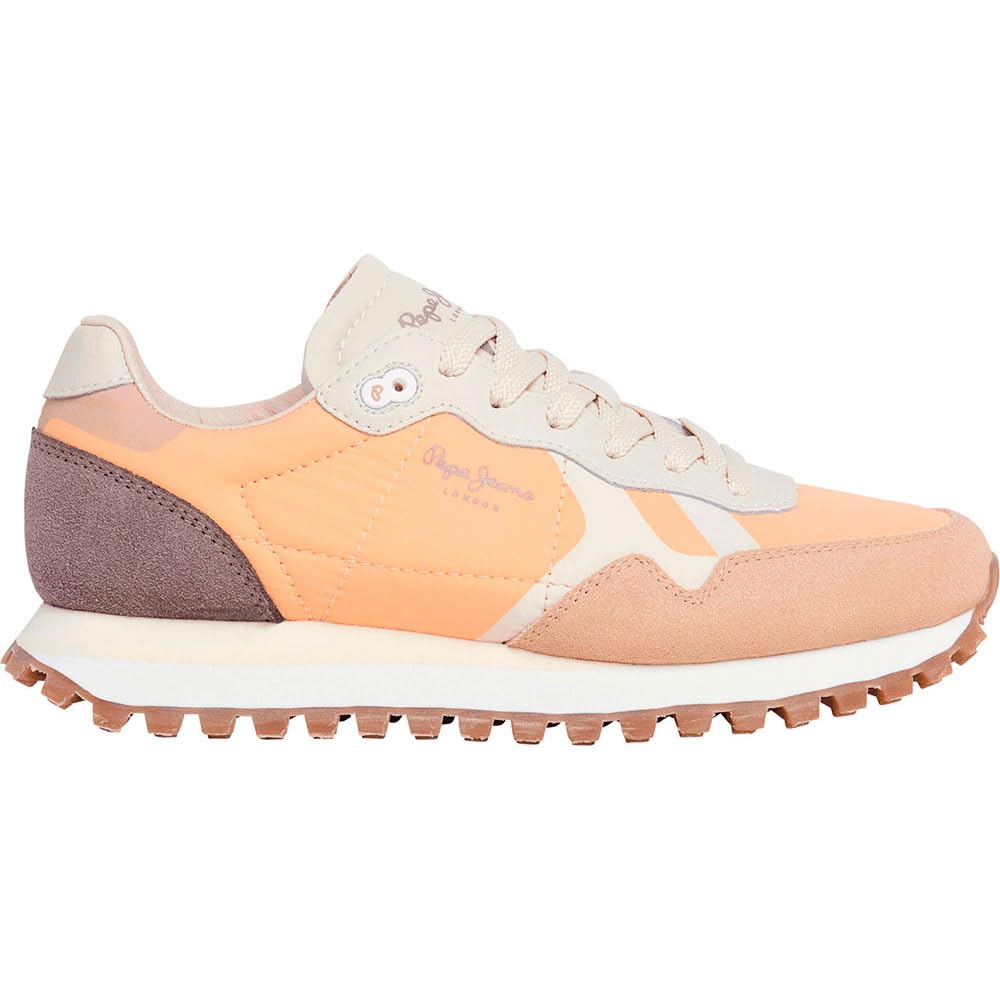 Pepe Jeans Women's BRIT-ON Master W Sneak, Orange Peach Orange, 6 UK