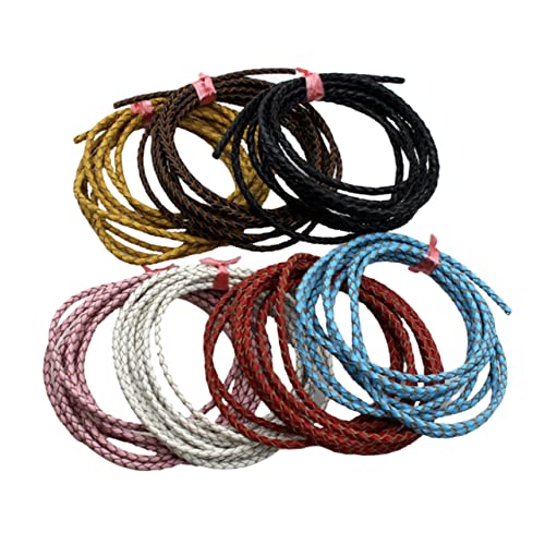HOMSFOU Your Charm Bracelets 3mm Diameter Leather Rope for Jewelry Making Crafting