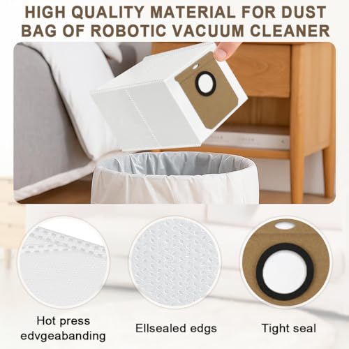 Image of HASTHIP Replenishment Kit Compatible with Eufy L60 Robot Vacuum, 4Pcs Dust Bags Spare Dust Bags Replacement Large Capacity Non-Woven Fabric Auto-Seal Dust Bag Accessories Cleanning Tools
