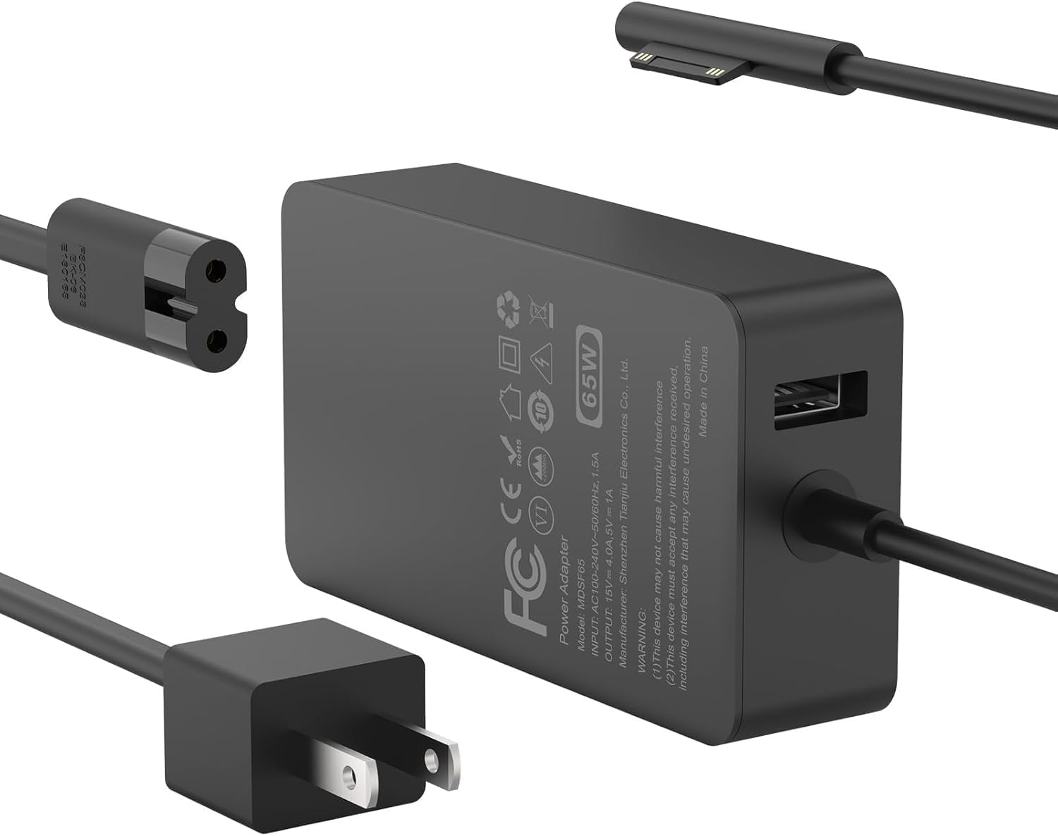 IFEART 65W Laptop Charger Compatible with Surface Pro 11/10/ 9/8