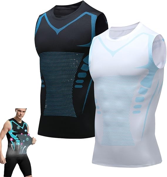 Vitaboost - Maglia a compressione da uomo, a maniche corte, per allenamento e allenamento, per palestra e corsa, traspirante, abbigliamento sportivo