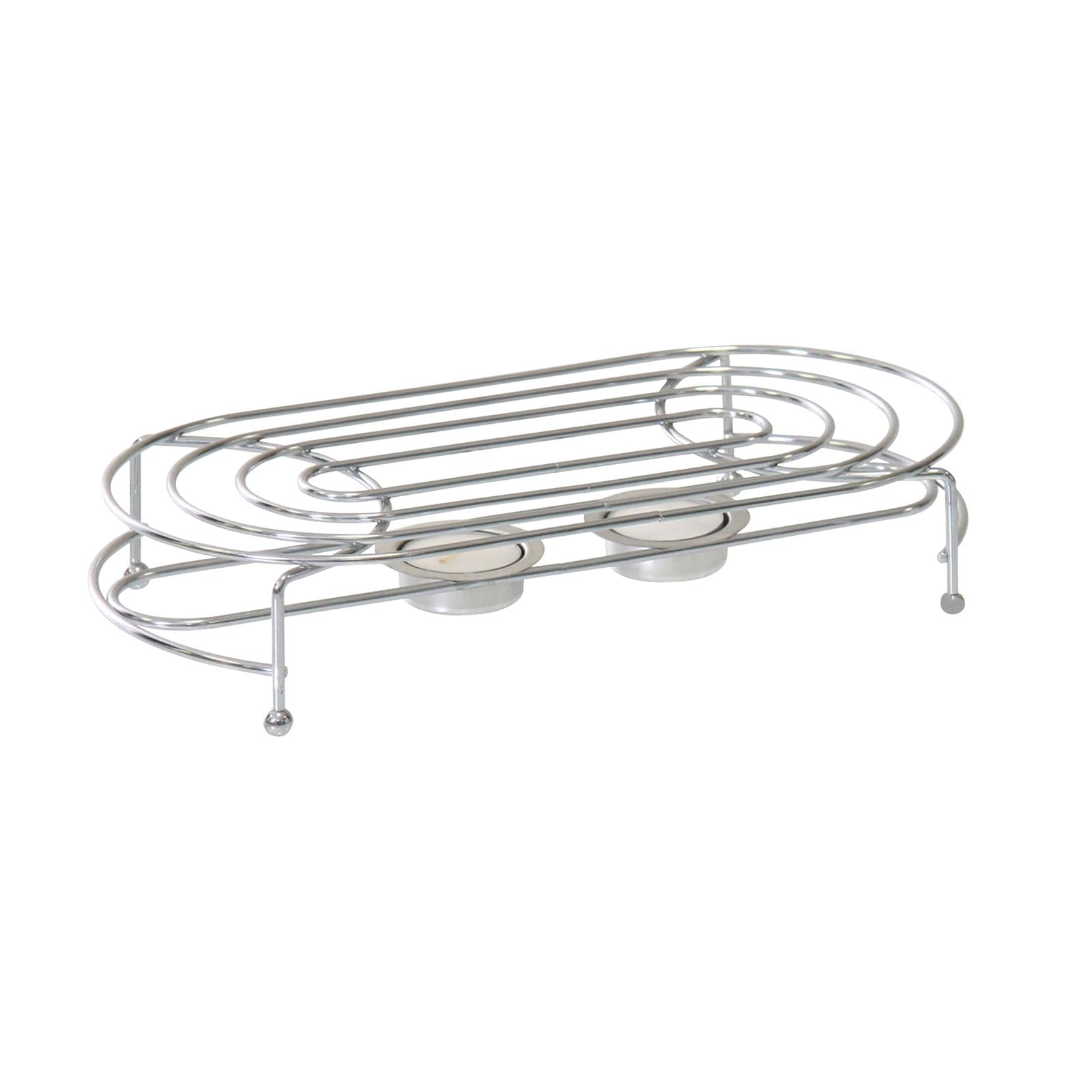 2X Stoofjes Verchroomd Incl. Theelichthouder Theewarmer Voedselverwarmer Thee Koffie Warmhoudplaat Theepot Koffiepot