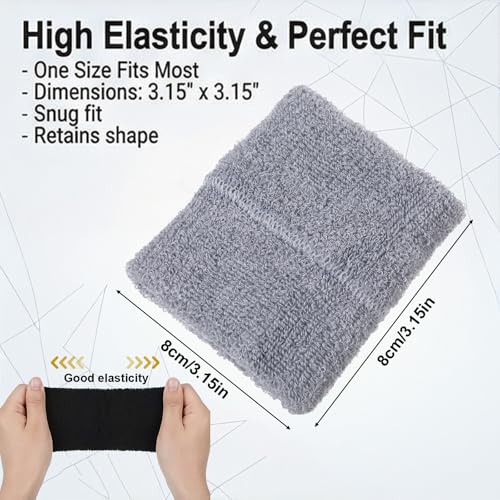 8 Pcs Wrist Sweat Bands for Men Women Sweat Bands Wristbands Basketball Tennis Wristbands Elastic Wrist Band for Wristband Sports for Basketball Tennis Football Running Outdoor Sports - Image 3