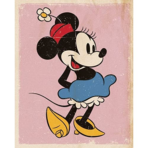 Pyramid International Mini póster retro de Minnie Mouse, plástico/cristal, multicolor, 40 x 50 x 1,3 cm