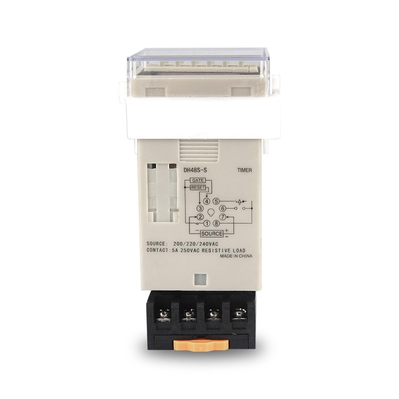 Przekaźnik czasowy Przekaźnik czasowy Cyfrowy programowalny wyłącznik czasowy DH48S-S 0,1S-99H podstawa AC/DC 12V 24V 36V 110V 220V 380V Timer cyklu powtarzania(DCAC24V)