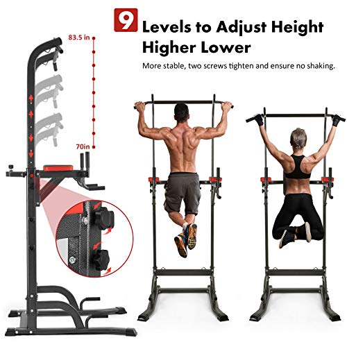 Bronze Times Power Tower Pull Up Workout Dip Station Adjustable Dip Stands Multi-Function Home Gym Strength Training… - Image 4