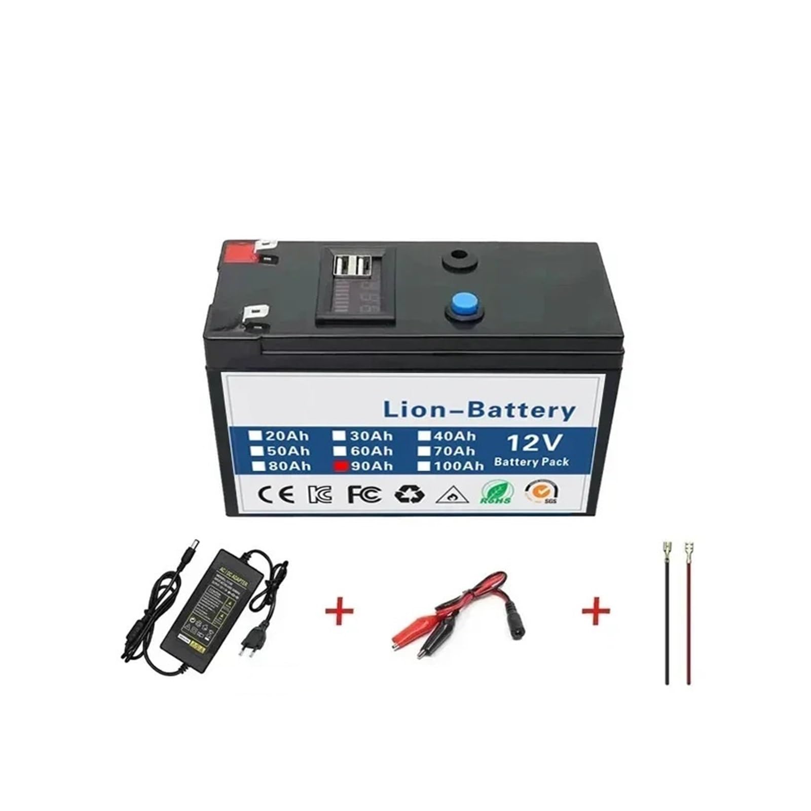 Batería De Litio De 12V 100Ah Incorporada De Alta Corriente 30A BMS | For pulverizadores vehículo eléctrico batería+cargador 12,6V(12v 80Ah)