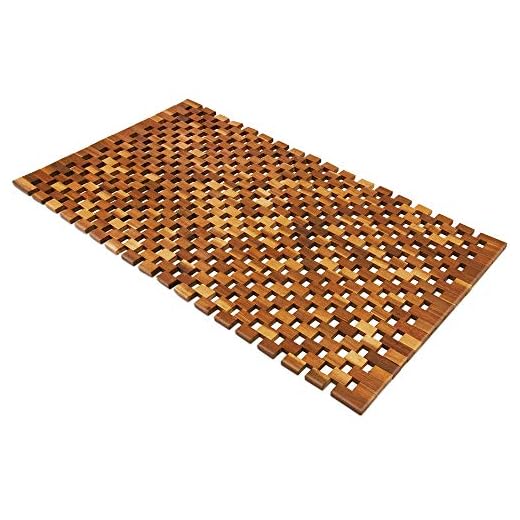 Deuba Tapis de Salle de Bain Tapis de Sol antidérapant en Bois d'acacia 80 x 50 cm