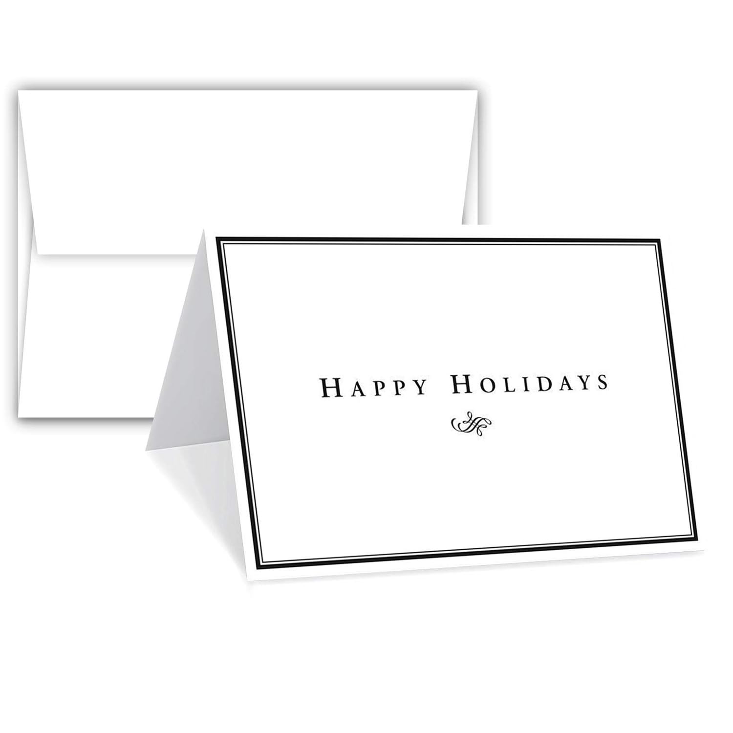 2026 Happy Holidays Greeting Cards and Envelopes, Minimalist Border Design, Christmas Xmas New Year Greetings, Corporate, Business, Party Invitations
