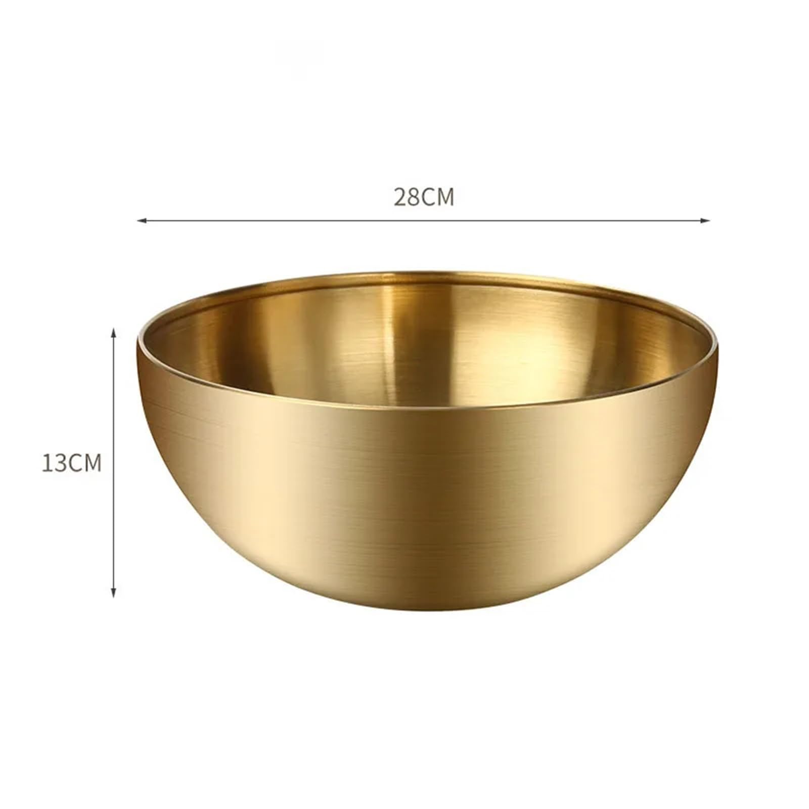 Cuenco de acero inoxidable Ensaladera De Acero Inoxidable 15 Cm, 20, 24 Y 28, Cuenco Multifuncional For Fideos, Redondo Dorado Plateado(Gold 28cm)