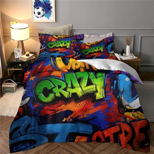 Linge de lit graffiti King microfibre résistante et impression 3D - 6