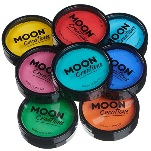 Moon Creations - Pintura Facial Profesional activada por Agua - Conjunto de Colores Brillantes