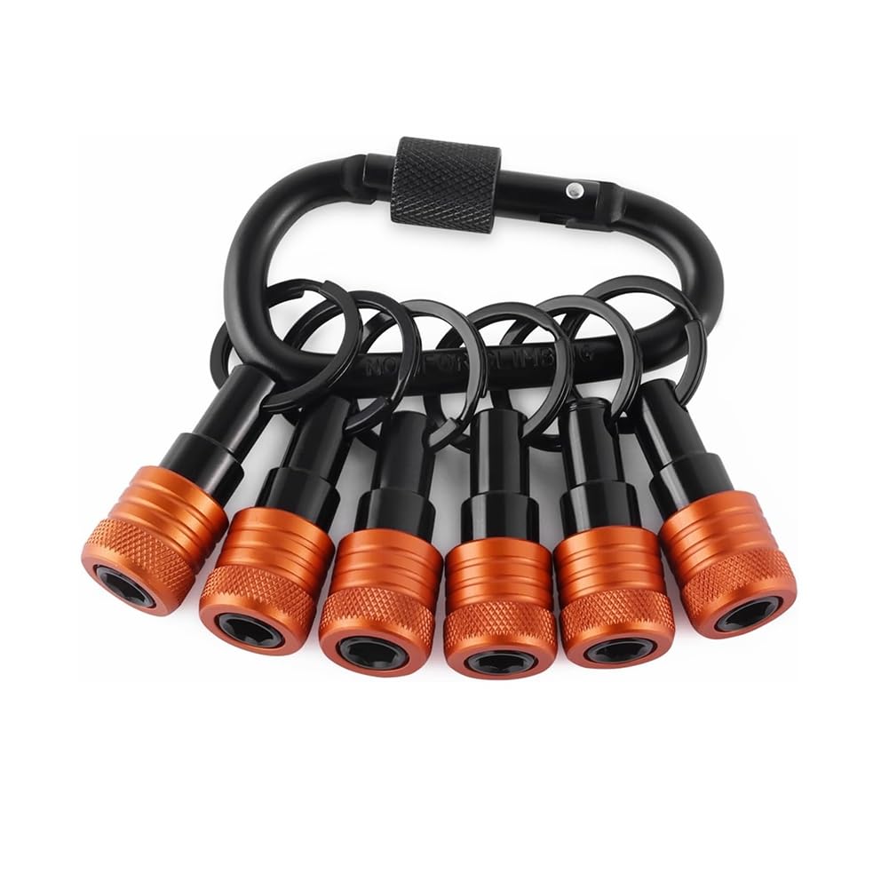 IJSDNVJNDX Bit Holder Key Chain 6pcs 1/4" Hex Shank for Impact Bits for Screwdriver& Drill Bits