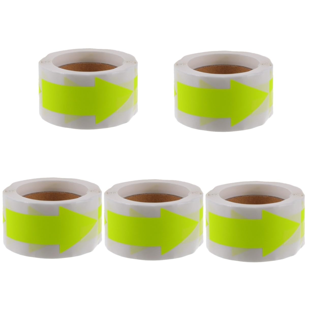 MAGICLULU 5rollos Etiquetas Adhesivas Flecha Fluorescentes Para Sellado De Paquetes De Stickers Autoadhesivos Para Manualidades y Envíos Uso Envelopes y Cajas