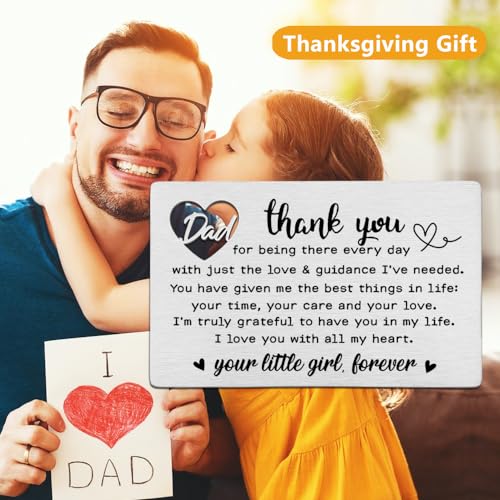 FOKCBOCM Dad Gifts from Daughter - Funny, Thank You Engraved Wallet Card for Father - Birthday, Father's Day, Thanksgiving, Christmas, Valentine's Day Gifts4