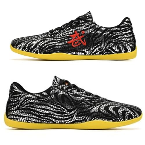 Wushu Training Shoes,Kung Fu Shoes,Tai Chi Martial Arts Shoes,Kung Fu Sports Sneakers,Boxing Taekwondo Training Shoes for Kids Men Women Leather Non Slip Kung Fu Shoes(Size:40 EU/7 US,Color:Black)