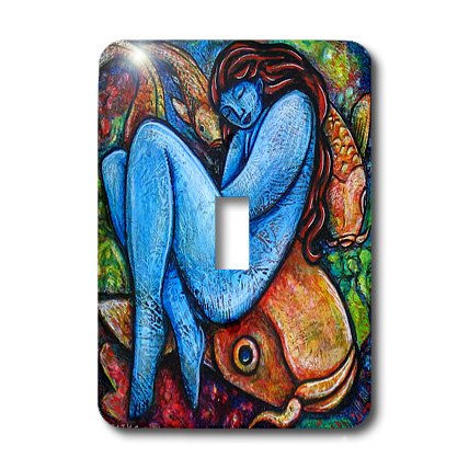 Interrupteur Koi Femme coloré 3drose à bascule simple pour illuminer votre salon avec art - 3
