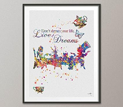 Cocomilla Citation Inspirante Alice Au Pays Des Merveilles Chapelier Fou Impression Aquarelle Art De Cuisine Cadeau De Mariage A Suspendre Au Mur No 627 Amazon Fr Bienvenue