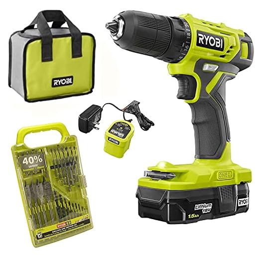 Ryobi 18V ONE+ 3/8 in. Drill Driver Kit Bundle Set with BONUS Bits, and Tool Bag