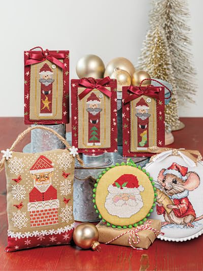 Image of VolcanoStitching 2024 Christmas Just Cross Stitch Magazine + 14ct Aida | 2024 Just Cross Stitch Christmas Ornaments magazine bundled with hand-dyed 14-count Aida cross stitch fabric.