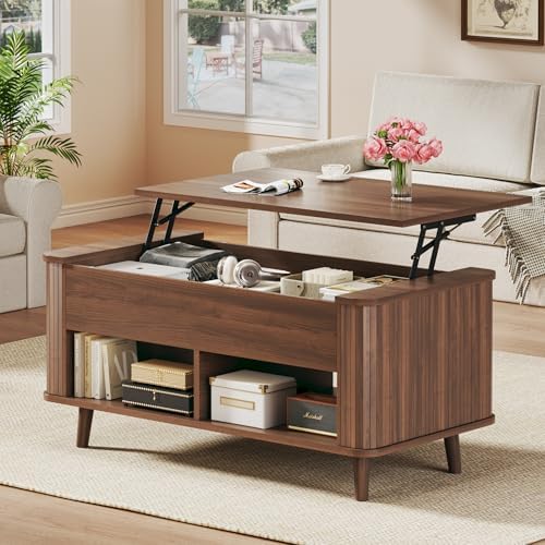 Lift Top Coffee Table with Storage, 41" Mid Century Modern Coffee...