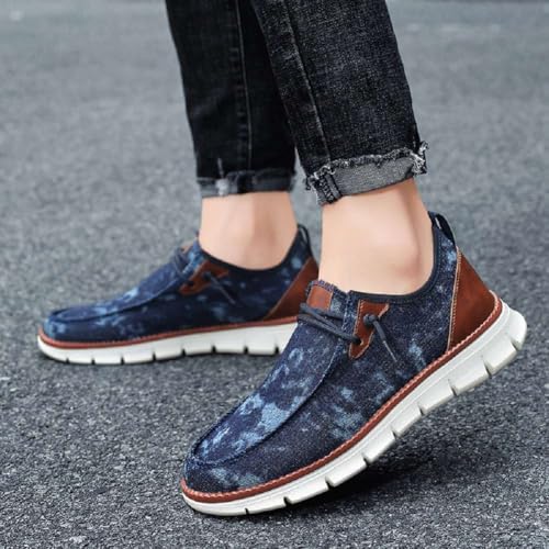 Mens Canvas Loafers Comfort Breathable Walking Shoes Lightweight Causal Slip-ons2
