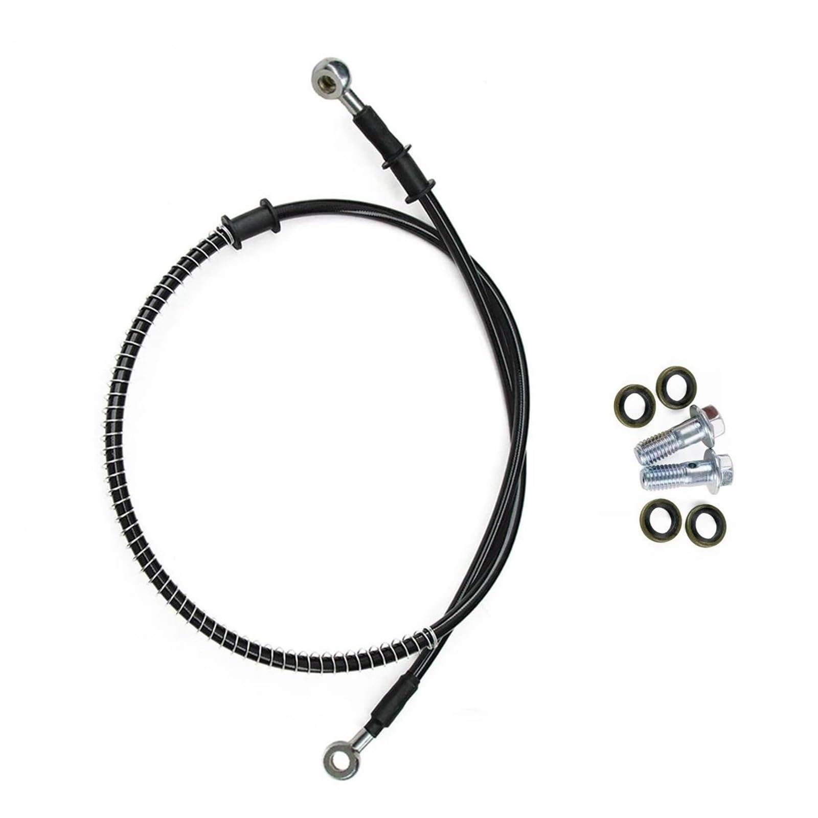 Ksxzw One Color Motorbike Part Motorcycle Braided Steel Hydraulic Brake Line Clutch Oil Hose Tube Pipe 400Mm-2300Mm M8 90° 28°(600Mm)