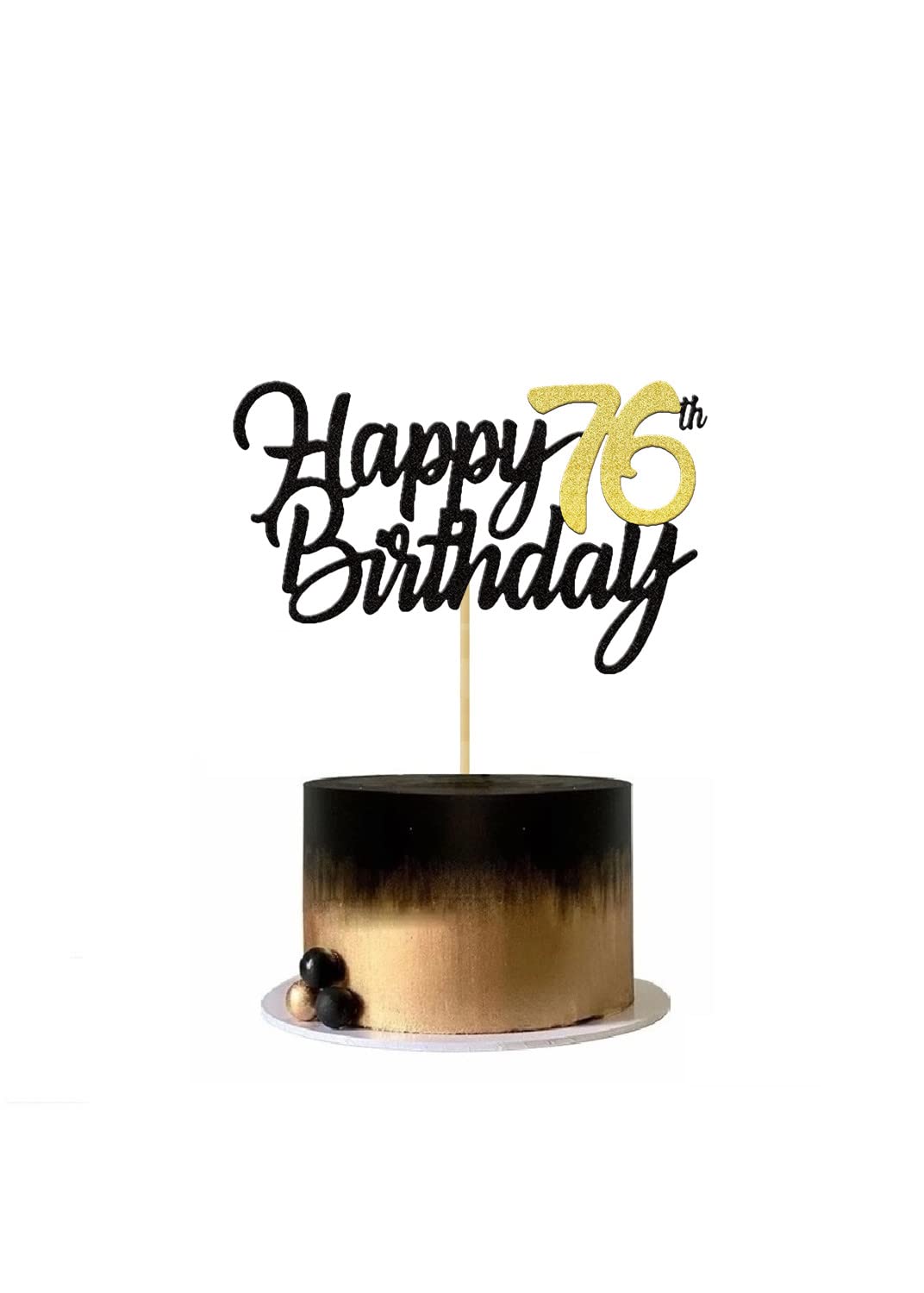 Amazon.co.jp: Happy 76th Birthday ケーキトッパー グリッター 76周年
