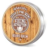 Beard Balm Cedar & Pine Scent w/Argan & Jojoba Oils - Styles, Strengthens & Softens Beards & Mustaches - Leave in Conditioner Wax for Men by Viking Revolution