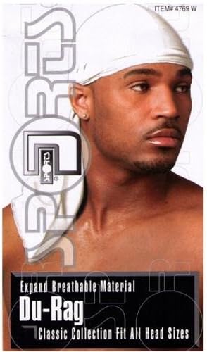 WHITE Sport Durag close fitting durag rag tie down