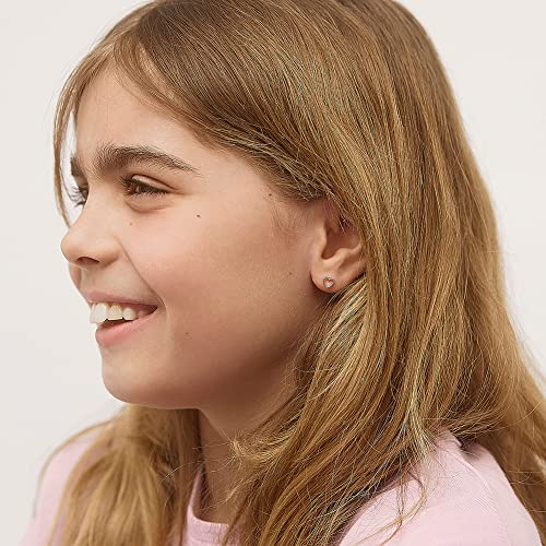 925 Sterling Silver Babies & Toddlers Tiny Open Heart Screw Back Earrings - Adorable Heart Stud Earrings For Little Girls - Hypoallergenic Safe and Secure Screw Backs For Daily Wear2