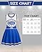 JenPen 3 Pcs Halloween Cheerleader Costume for Women Adult Cheerleader Outfit Set Cheerleading Uniform Dress for Party(Blue and Black,L)