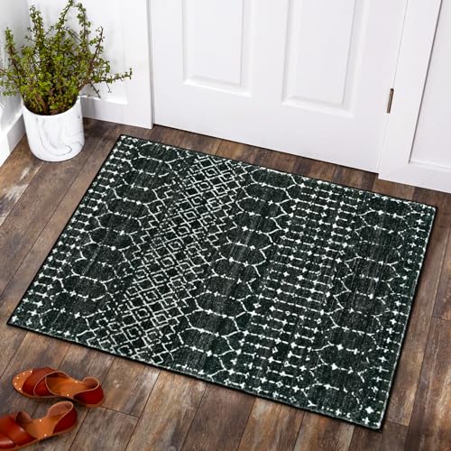 Lahome Moroccan Entry Rug 2x3, Non-Slip Washable Front Door Mat Indoor Rubber Backing Low-Profile...