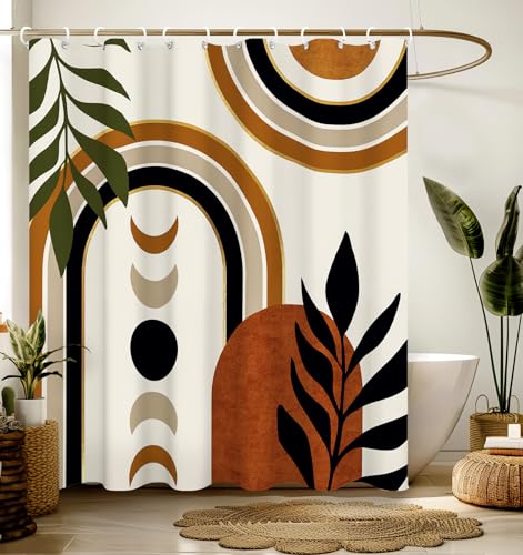 Stanoha Shower Curtain for Bathroom Stall Boho Modern Cute Aesthetic Decorative Girly Waterproof Unique Art Boho Girls Chic Print Design Teen Pretty Women Cortinas de Baño Bathtub 72 x72 Inch