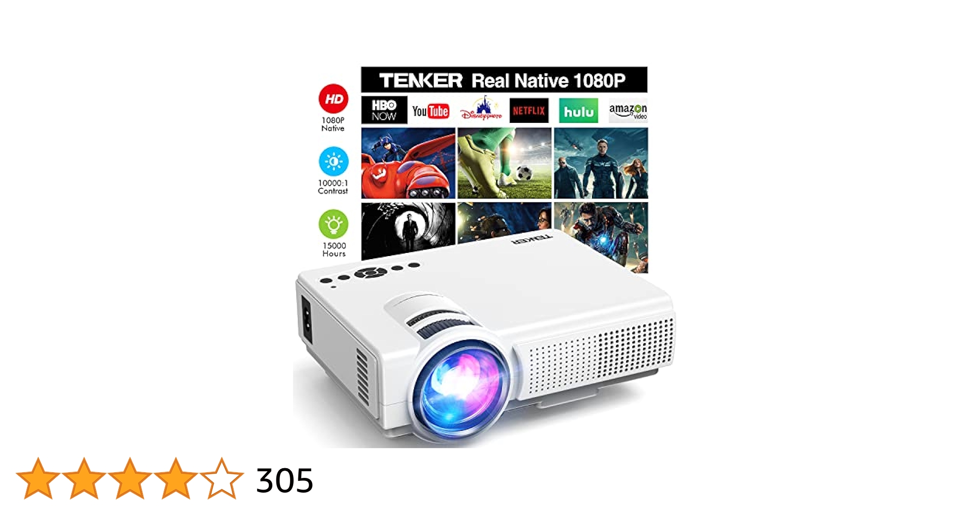 Amazon.com: TENKER Native 1080P Projector, 7500L High