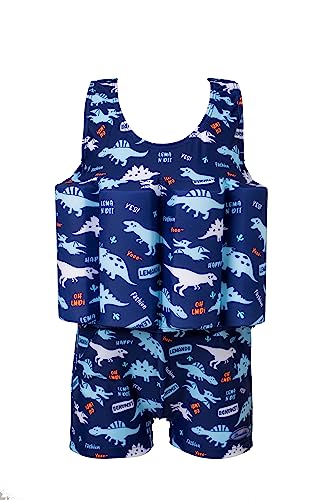 Image of Toddler Kids One-Piece Float Swimsuit with Adjustable Buoyancy UPF 50+ Sun Protection for Beach Pool Boys Girls