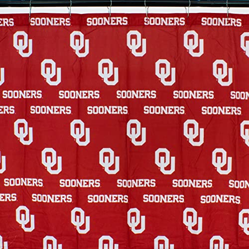 Image of College Covers Everything Comfy Oklahoma Sooners Bright and Colorful Shower Curtain Cover 70 inch x 72 inch