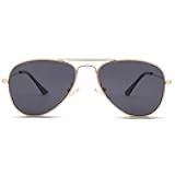 Polarized Kids Aviator Sunglasses, UV400 Protection Metal Frame Unbreakable for Toddlers Age 3-8