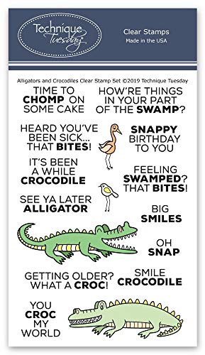 Alligators & Crocodiles Clear Stamps | Photopolymer Stamps - Clear Rubber Stamps | Animal Rubber Stamps | Stamps for Card Making