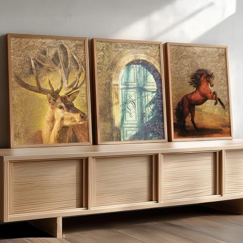 Image of Kotart Set of 3 Framed Painting for Wall Decoration Abstract Paintings Modern Art - Wall Painting for Living Room Bedroom - Paintings with Frame - Room Decor /Wall Decor - Set of 3 - D (Art 2, 13x17 inch)