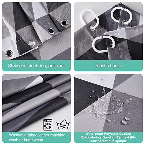 TRUSTLIFE Shower Curtains Mould Proof Resistant, Shower Curtain with 12 Hooks, Waterproof, Quick-Drying, Washable - Image 3