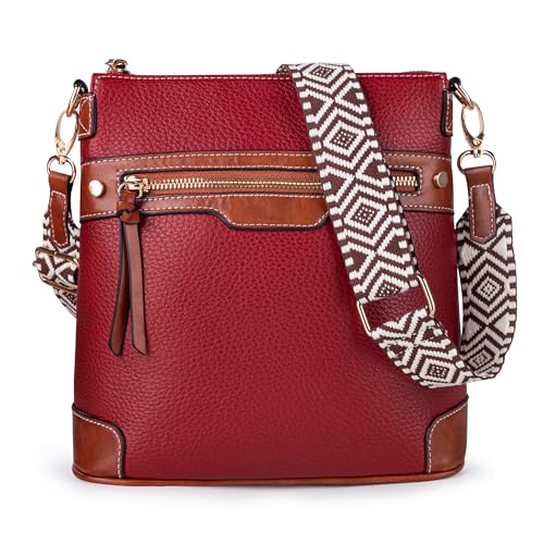 Viva Terry Crossbody Purses for Women Vegan Leather Shoulder Bag Medium Crossbody Bag with Guitar Strap