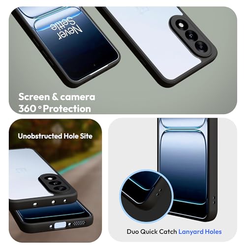 Image of KAPAVER Hybrid Clear Back Cover Case for OnePlus Nord 5 | Protective Shockproof Cleare Hard PC Soft Flexible Black TPU Cover