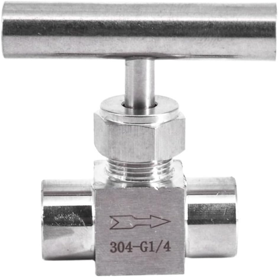 1/8" 1/4" 3/8" 1/2" BSP NPT Female Male Needle Valve Crane 304 Stainless Flow Control Water Gas Oil One-Shape Handle (Size : 1/2", Color : FEMALE TO FEMALE_BSP)